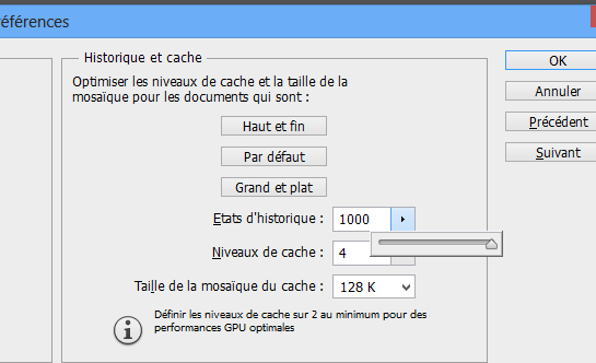 taille de l'historique Photoshop taille de l'historique Photoshop